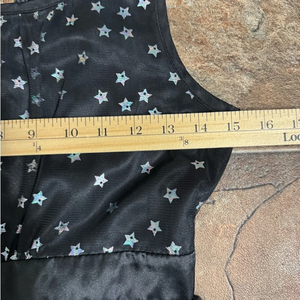 Kandy Kiss Black Star Print Ruffle Tulle Dress Girls Size L (10/12)